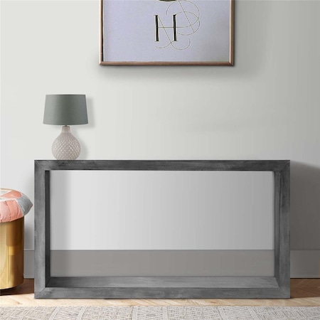 The Urban Port 52 in. Cube Shape Wooden Console Table with Open Bottom Shelf, Charcoal Gray UPT-230675